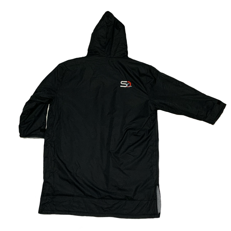 Premium Long Sleeve Waterproof Changing Robe Mens | Polar Edition | Black - SRF DRY Cheap Dryrobe Sale