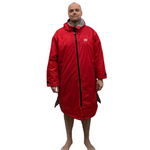 Premium Long Sleeve Waterproof Changing Robe Mens | Polar Edition | Vivid Red - SRF DRY Cheap Dryrobe Sale