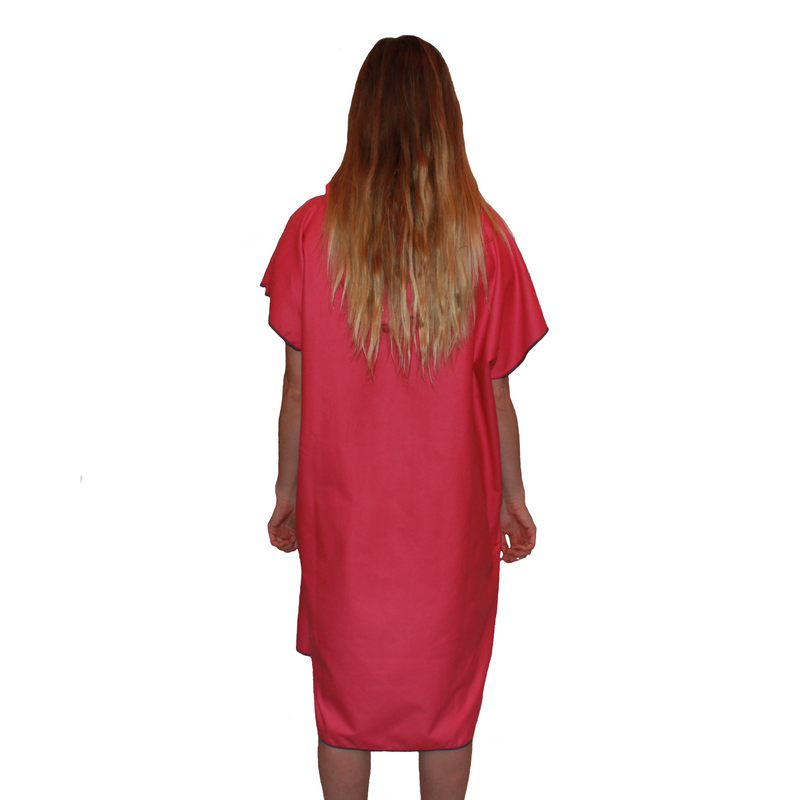 Microfibre Surf Changing Robe Hooded Poncho Towel Pink - SRF DRY Cheap Dryrobe Sale