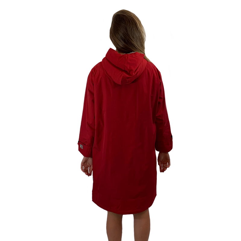 Long Sleeve Waterproof Changing Robe Unisex | Polar Edition | Red - SRF DRY Cheap Dryrobe Sale