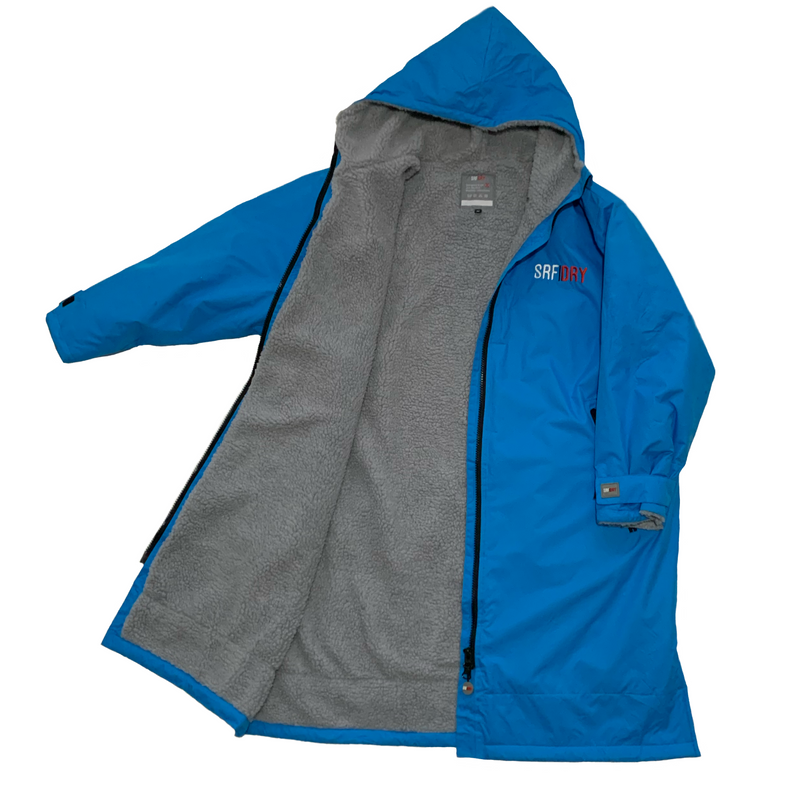 Premium Long Sleeve Waterproof Changing Robe Mens | Polar Edition | Cobalt Blue - SRF DRY Cheap Dryrobe Sale