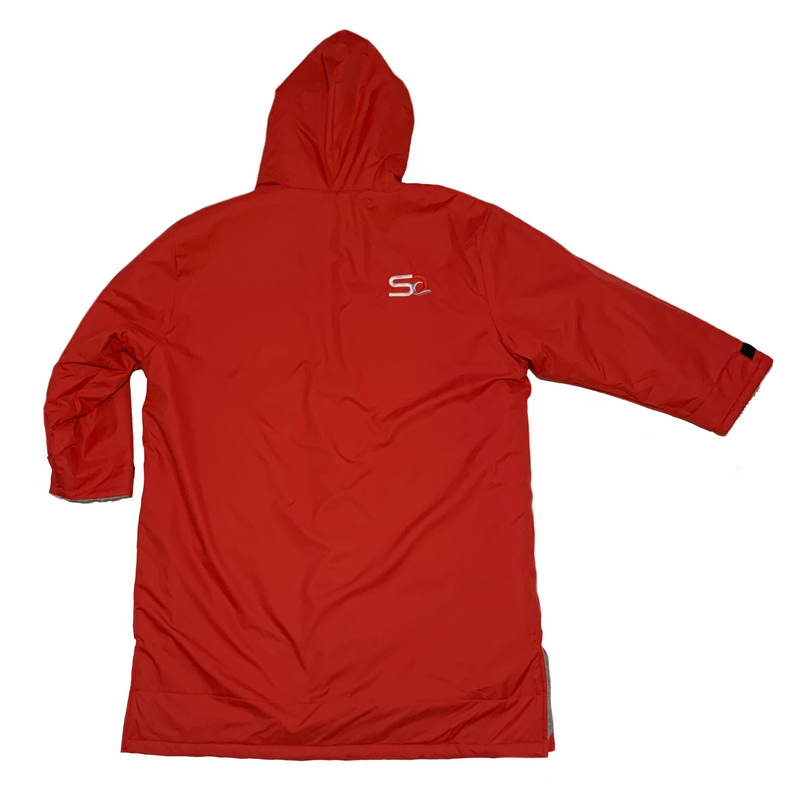 Premium Long Sleeve Waterproof Changing Robe Mens | Polar Edition | Vivid Red - SRF DRY Cheap Dryrobe Sale