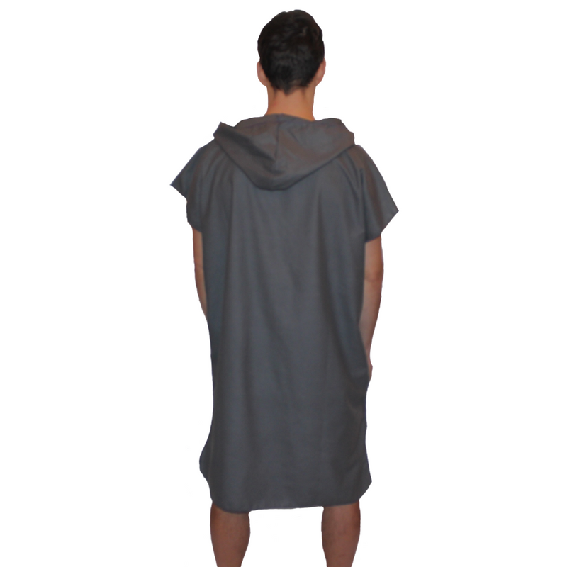 Microfibre Surf Changing Robe Hooded Poncho Towel Grey - SRF DRY Cheap Dryrobe Sale