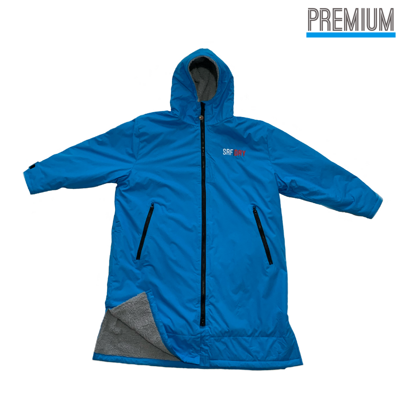 Premium Long Sleeve Waterproof Changing Robe Mens | Polar Edition | Cobalt Blue - SRF DRY Cheap Dryrobe Sale