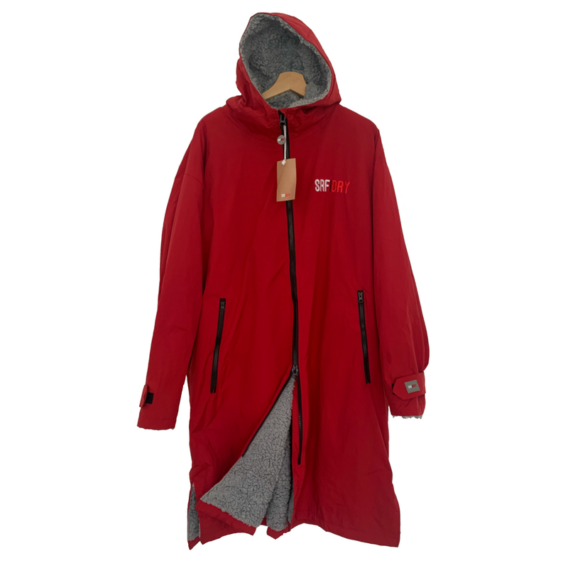 Long Sleeve Waterproof Changing Robe | Polar Edition | Red - SRF DRY Cheap Dryrobe Sale